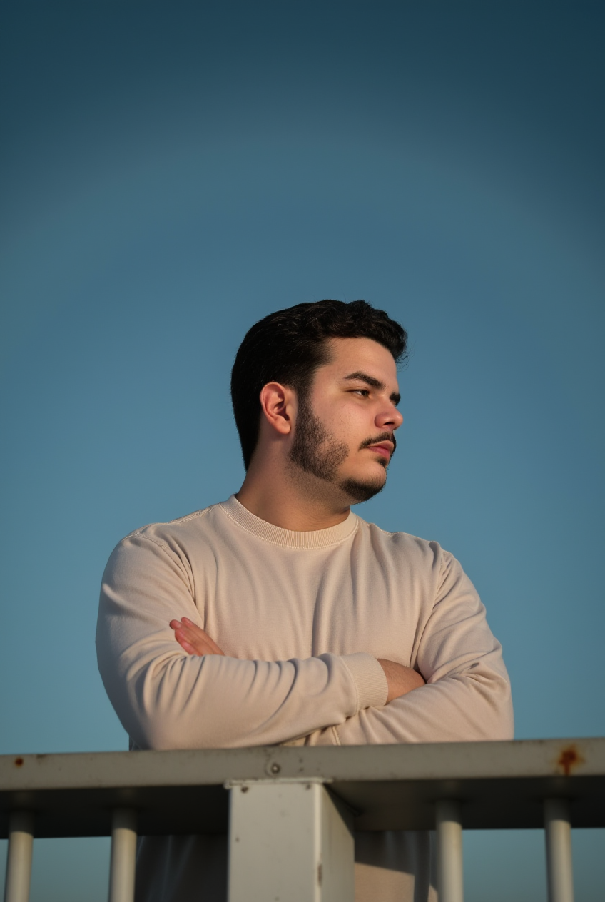 Retrato de João Pedro Cardoso ao entardecer